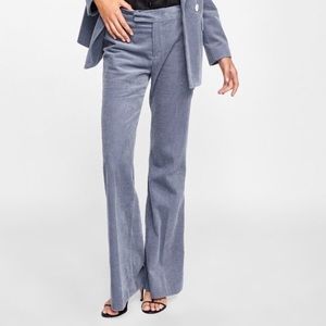 ZARA Flared Corduroy Trousers • Blue/Grey